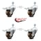 Service Caster 3 Inch High Temp Phenolic Swivel 1/2 Inch Stem Caster Set with Total Lock Brake SCC-TSTTL20S314-PHRHT-121315-4 - alternate 2